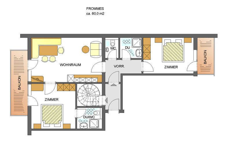 Grundriss Appartement Frommes
