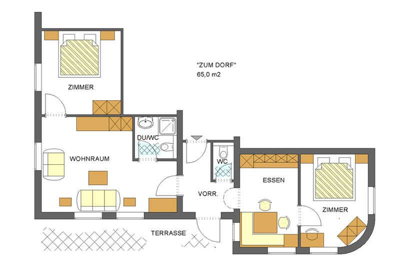 Layout apartment Zum Dorf